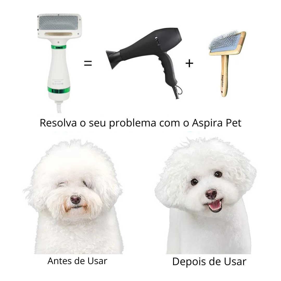 Secador Pet 2 em 1 Peludita: Seca, Remove Pelos Soltos e Desembaraça